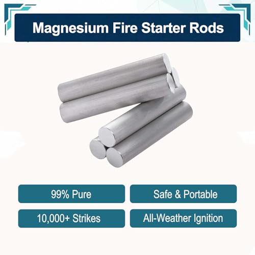 30-pack hiSpkNix 99% pure magnesium fire starter rods, 3.5 x 0.63 inch, shown together