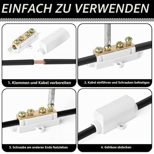 Cable Connector Terminal Strip for 2.5 to 16 mm², Feed-Through Connector, Wago 10 Mm², Butt Connector 6 Mm² Conductor Terminals, Main Cable Branch Terminals, Potential Equalization Rail