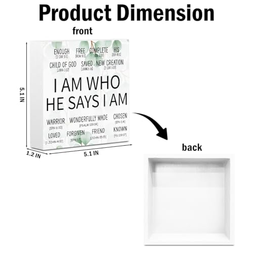 Christian Gifts for Women Men, Bible Verse Wooden Box Decorative Signs I AM