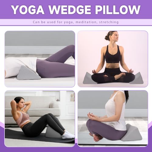 Small Wedge Pillow, Small Wedge Pillow for Sleeping Grey-17.7"