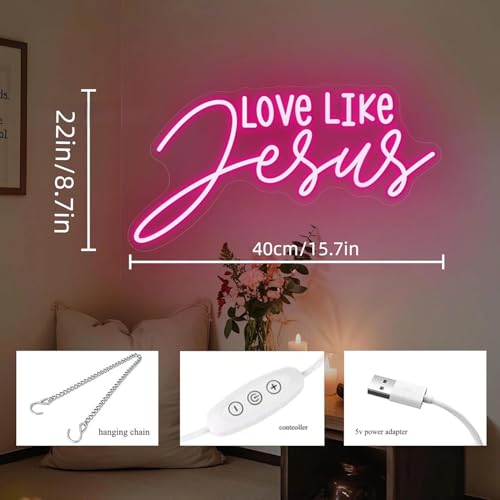 Love Like Jesus LED Neon Sign Jesus LED Sign Religious Wall Decor A-color 1