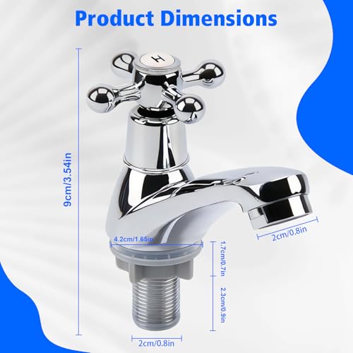 Basin Taps Pair, Traditional Bathroom Faucet 2-Hole Dual Lever Basin Taps