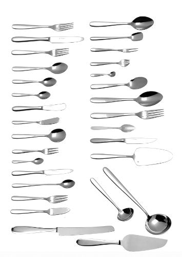 Fortessa Grand City 18/10 Stainless Steel Flatware Grapefruit Spoons, Set of 12,Silver Grapefruit Spoon