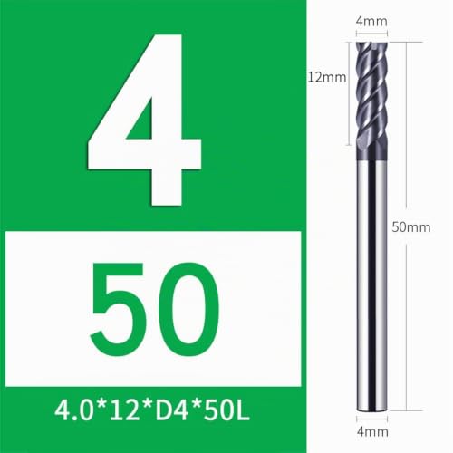5-Piece Carbide End Mill 4 mm 4 Teeth / 4 Cutting Edges HRC 55 AlTiN Black Coating Solid Carbide Milling Cutter for Steel, Metal, Wood, Acrylic, Plastic (4 mm) 4mm-5 Stücke