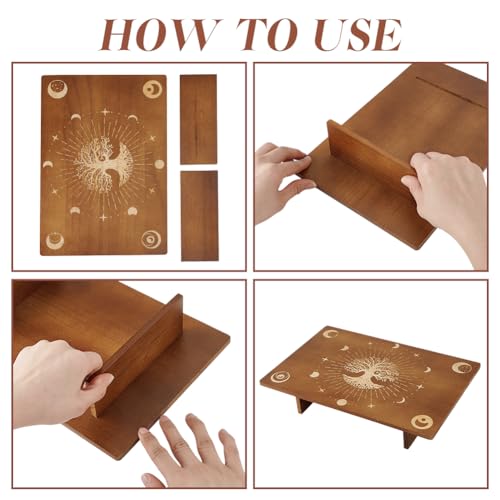PH PandaHall Wooden Meditation Altar Table for Room Decor 11.8x7.8 inch