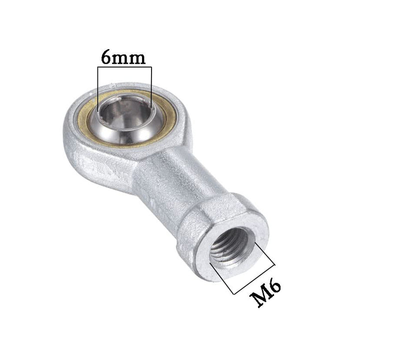 [Australia - AusPower] - SI6T / K, PHS6A Aperture 6mm Metric Self-Lubricating Rod End Joint Bearing Female Thread Right Hand (2 Pieces) PHS 