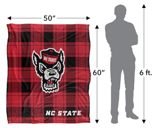 LOGOVISION North Carolina State University Campus Plaid Spirit Silky Touch Super Soft Throw Blanket 50"x60" 50" x 60"