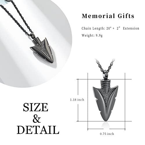 shajwo Arrowhead Urn Necklace for Ashes Gun
