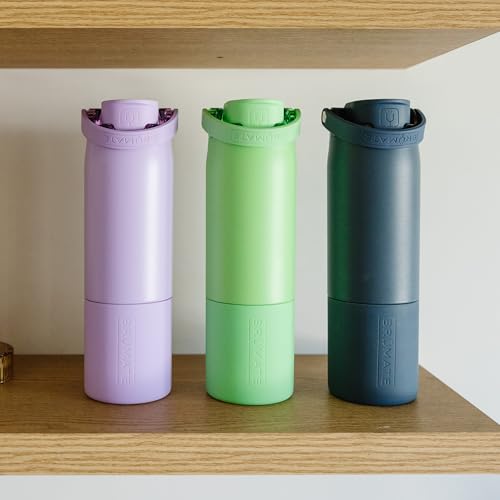 BrüMate Rise 35oz Water Bottle With 100% Leakproof Covered Silicone Straw | Insulated Stainless Steel Water Bottle With Removable Straw | Fast Flow | Soft Sip Silicone Spout | BPA-Free (Dark Aura) Dark Aura 35 Ounces