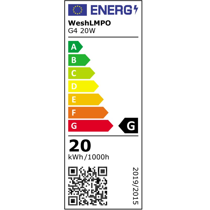 WeshLMPO Halogen G4 20W 12V Pack of 12 G4 Halogen Bulbs 2700K Warm White Dimmable for Oven 300 Degrees