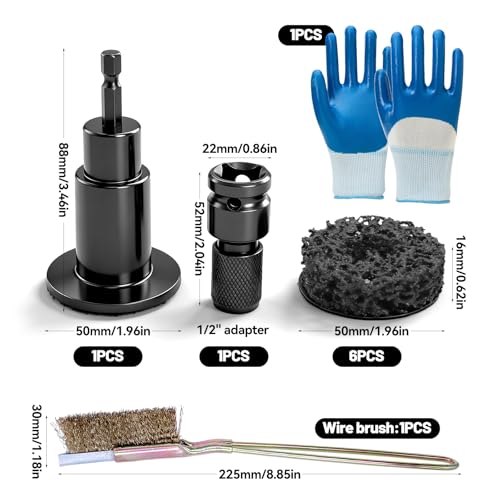 Wheel Hub Cleaning Set Wheel Hub Grinder Set with Sanding Discs | For drills or 1/2 inch impact wrenches | Quick rust removal on wheel bolts and rotors
