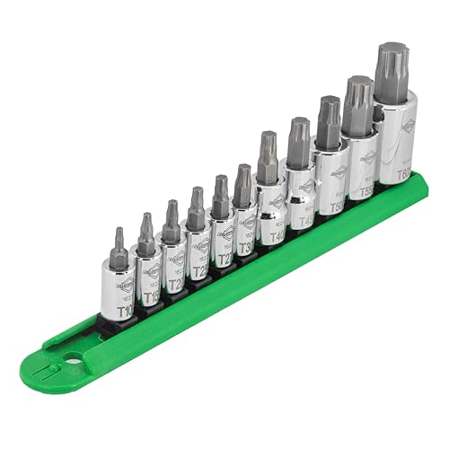 Mayhew Tools 16015 11-piece Torx Plus socket bit set in polished chrome plating