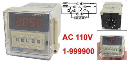 [Australia - AusPower] - uxcell® DH48J AC 110V 50/60Hz 1-999900 8 Pin Count Up Digital Counter Relay 