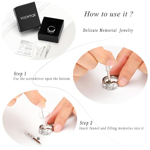 Infinity Urn Ring for Ashes for Women Mom Birthstone Finger Keepsake Rings for Holds Loved One Ashes White 8