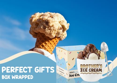 InnoBeta Brother Gifts, Gifts for Brother Ice Cream Bowl Scoop Shovel Spoon Set for Christmas, Birthday