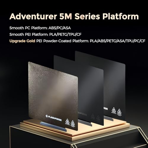 FLASHFORGE Adventurer 5X Upgrade PEI Powder-Coated Platform, Fit for AD5X/Adventurer 5M/Adventurer 5M PRO