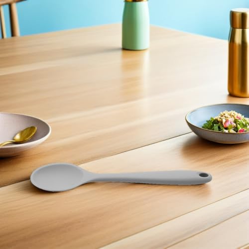 4pcs Silicone Kitchen Spoons - Non Stick Soup and Mixing Spoons