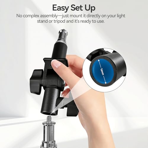 WELLMAKING 2PCS U Shape Tilt Adapter Umbrella Holder for Studio Light Stand D set