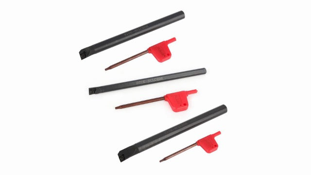 Akozon CNC lathe boring bar holder with CCMT0602 inserts and wrenches for internal turning