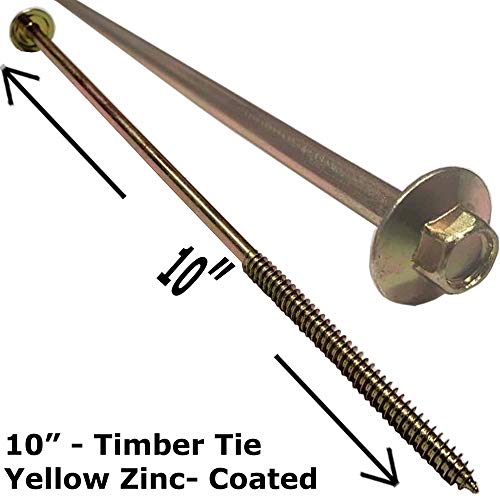 BRAUNY BOY 10-inch extra-long structural lag wood screw with yellow zinc coating and hex flange head