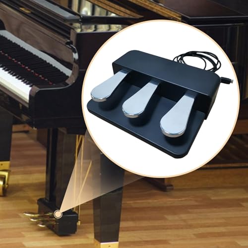 3 Pedal Board Soft Sostenuto Sustain Pedal Spare Part Portable Replacement for MIDI Controllers Digital Pianos Keyboards