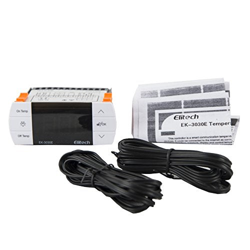 Elitech EK-3030E Digital temperature controller with touch screen, Thermostat with 2 relays, output control refrigeration, heating, defrost, fan, 2 probes