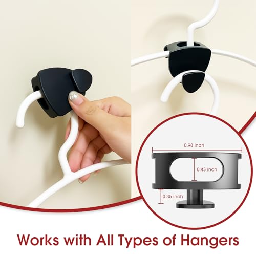 Latoxcaa Space Saving Hanger Hooks 70Pcs, Upgrade Heavy Duty Space Saver Hangers Connector Hooks for Clothes, Premium Hanging Closet Organizer for Dorm, Ganchos para Colgar Ropa, Black 70 Pcs