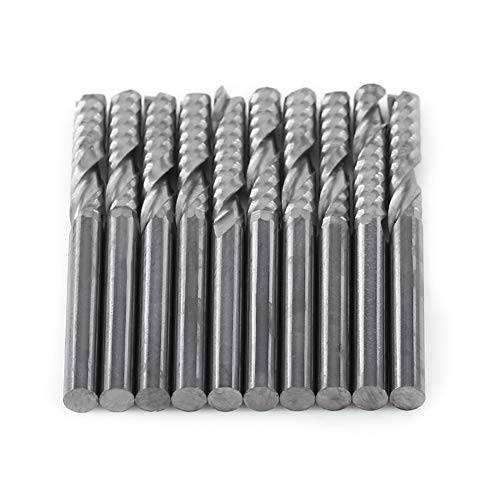 Single-flute End Mill 10pcs 3.175MM Tungsten Carbide Single Flute End Mill Mill Cutting Tool for Industrial Milling Machine