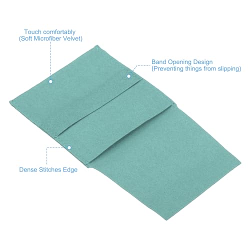 PATIKIL 8x8cm Jewelry Pouches with Band, 20 Pack Microfiber Jewelry Pouches Portable Soft Storage for Necklace Bracelet Earring Watch Rings Brooch, Light Green
