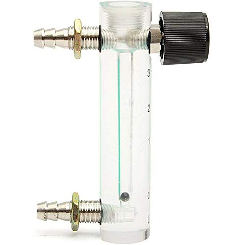 Flow Meter with Control Valve YB-4M Air Flow Meter Gas Regulator for Oxygen, Air and Gas (0.1-1.5L/min) Transparent