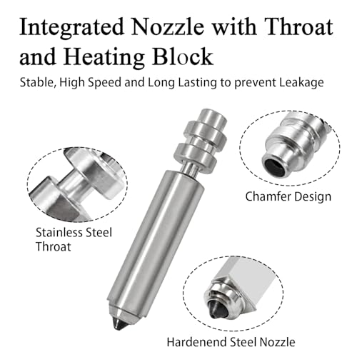 HzdaDeve 0.4MM Kobra X Hotend Heating Assembly Kit Print Head Extruder Hardened Steel Hot End Ceramic Zirconia Heat Sink Silicone Cover with Strain Gauge for Anycubic Kobra X Combo 3D Printer