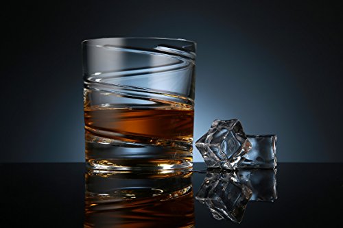 Rotating Glass (Art 002) Spinning Whiskey Glass for Any Occasions - Unique and Old Fashioned Barware Tumbler Crystal Whiskey Glasses, Spin Glasses for Scotch, Bourbon, Cocktail 320ml Art 001