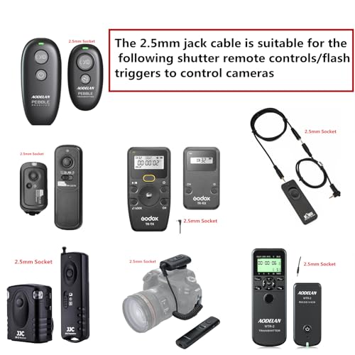 2.5MM-DC3 (MC-DC3) Shutter Release Cable is Suitable for Nikon Cameras Z5II/Z50II/ZR Supports Connection to the Camera Remote Control to Achieve Focusing and Taking Photos(2.5mm-DC3 2pcs) 2.5mm-DC3 2pcs