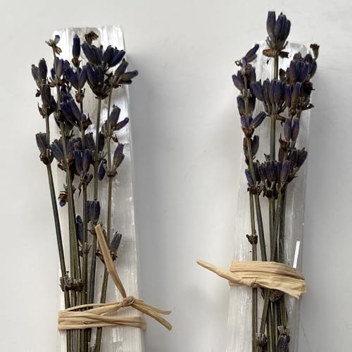Mini Smudge Cluster, Lavender with Selenite Wand 4", Pack of 2