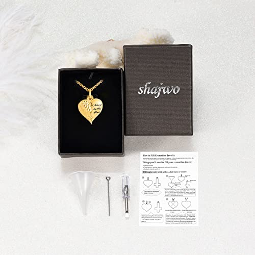 shajwo Cremation Jewelry Angel Wing Heart Urn Necklaces for Ashes Memorial Keepsake Pendant for Women Men Open Style-Mom