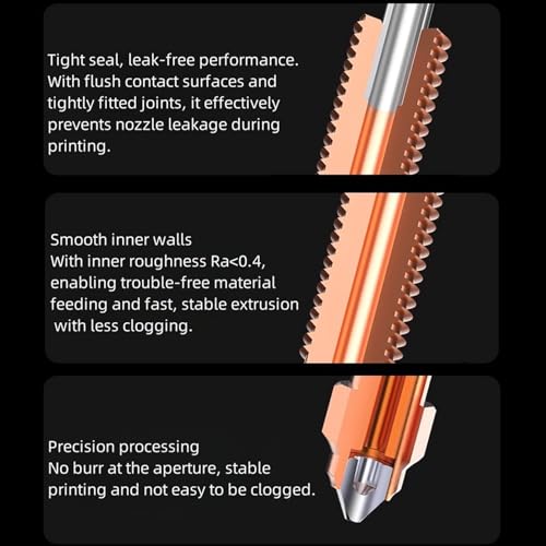 4PCS Quick-Swap Nozzle Kit for K2 Plus, 3D Printer Copper Alloy Hardened Steel Tip and Titanium Alloy Heatbreak Nozzle Kit for K2 Plus, Hi