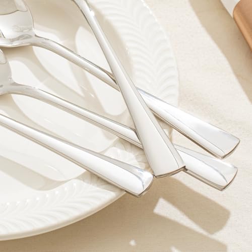 KINGSTONE 8.15-Inch Dinner Spoons (Not Teaspoons), 4-Piece 18/10 Stainless Steel Table Spoon Set, Silver, Food Grade, Dishwasher Safe (Pack of 3)