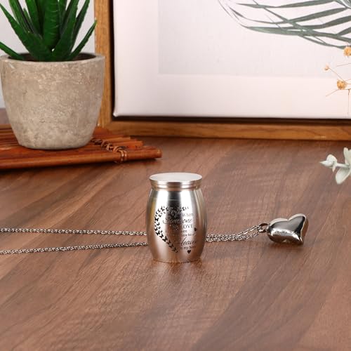 small urns for human ashes with Ashes Necklaces,Mini Urns for Human Ashes - 1 necklaces for human ashes and 4 Piece Stainless Steel Funeral Small Ashes Keepsake for Men & Women