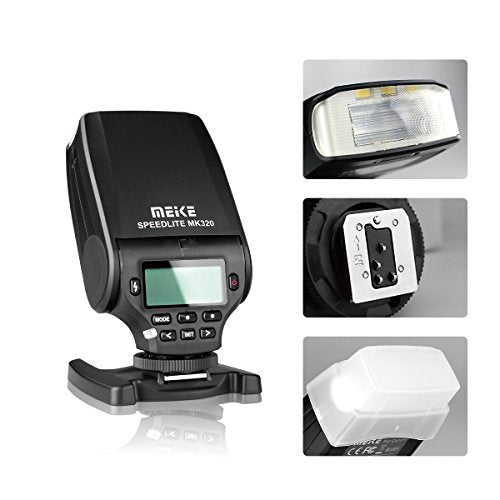 MEIKE MK-320P Mini TTL Speedlite Automatic Flash GN32 Fit Olympus Panasonic and M4/3 Mount Camera E-P5 E-PM E-M1 E-M5 E-M10 E-PL5 E-PL6 E-PL7 GM5 GX1 GX7 GX8 G3 LX100