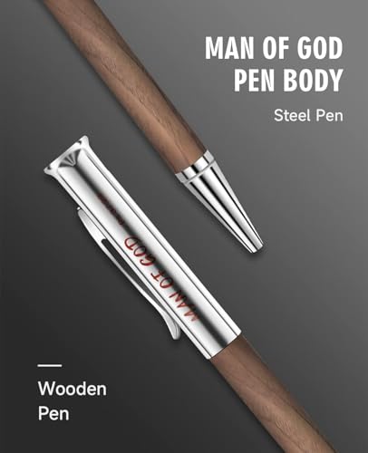 Christian Gifts for Men: Engraved Man of God Luxury Walnut Wood Rollerball Pen - Perfect Pastor Appreciation, Father's Day & Christian Graduation Gifts 1