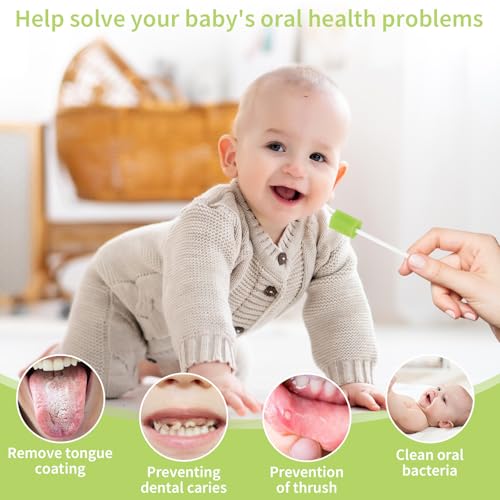 Pack of 100 Disposable Oral Care Sponge, Portable Mouth Sponge Sticks, Mouth Care Sticks, Cleaning Mouth Swabs for Daily Oral Care and Household Supplies of Adults, Children or Pets Green