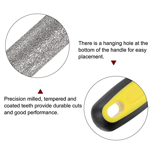 HARFINGTON 12-inch 80-grit diamond-coated round file with plastic handle for metal, glass, wood and stone grinding