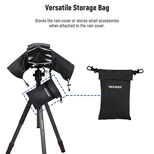 NEEWER Camera Rain Cover, Small Size Durable Nylon Raincoat Compatible with Canon Sony Nikon DSLR Mirrorless Vlog Camera & Lenses Within 200mm, with Sleeves, Drawstrings, Viewing Window, PB003 for Camera (Small)