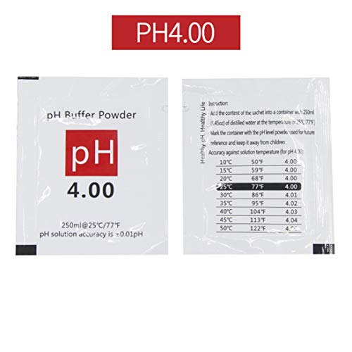 DuvinDD 15-pack pH meter buffer solution powder packets, pH 4.00, 6.86, and 9.18 calibration buffers