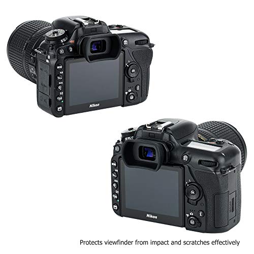 Long Soft Eyecup Eyepiece Viewfinder Cover & F Mount Body Cap Rear Lens Cover for Nikon D750 D780 D7500 D7200 D7100 D7000 D5200 D5100 D5000 D3500 D3400 D3300 D3200 D3100 D3000 & More Nikon Cameras