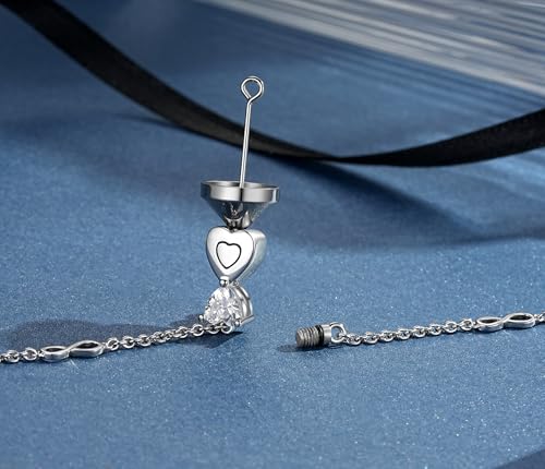 Step Forward 925 Sterling Silver Urn Bracelets for Ashes for Women - Cremation Bracelet Jewelry for Hold Ashes of Human & Pets - Keepsake memory jewelry Gifts infinity