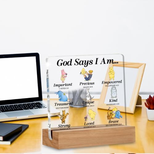 Inspirational Gifts Christian Cute Cartoon Bear Desk Accessories Multicolor AM