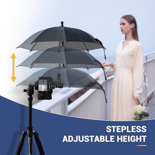Upgrade Camera Hot Shoe Umbrella Sunshade with 3 Level Height Adjustable 19.7"(Height Adjustable)