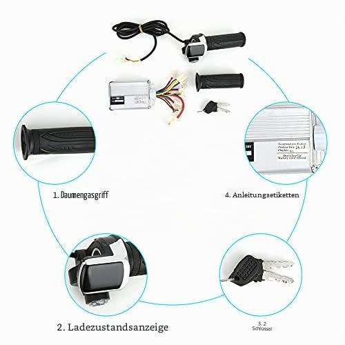 Keenso Motor Control Box 36V 1000W Speed Controller Multifunctional Throttle Handle for Electric Scooter E Bicycle Tricycle