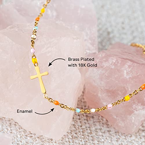 STORYJEWELLERY Cross Bracelet, Christian Bracelets for Women, Faith Gifts
